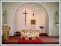 Obnovený presbytář kaple Nejsvětějšího Srdce Ježíšova